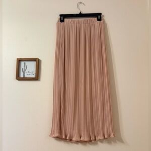 Adrianna Papell Blush Pleated Maxi Skirt